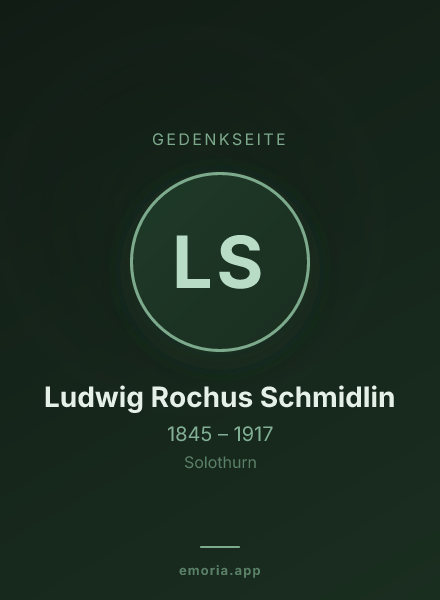 Gedenkportrait von Ludwig Rochus Schmidlin