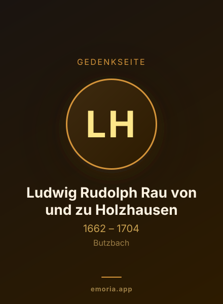 Gedenkportrait von Ludwig Rudolph Rau von und zu Holzhausen