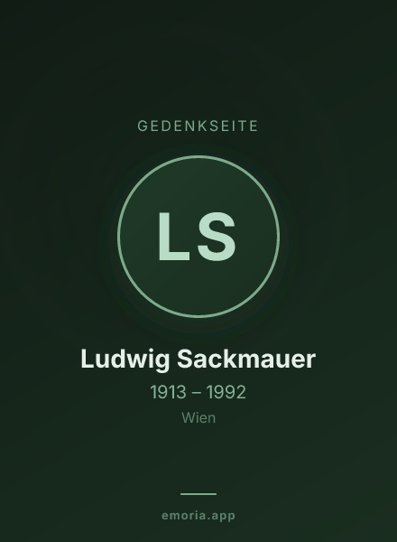 Gedenkportrait von Ludwig Sackmauer