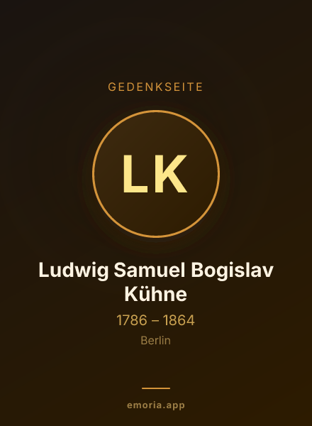 Gedenkportrait von Ludwig Samuel Bogislav Kühne