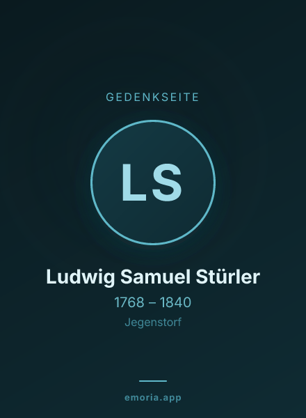 Gedenkportrait von Ludwig Samuel Stürler