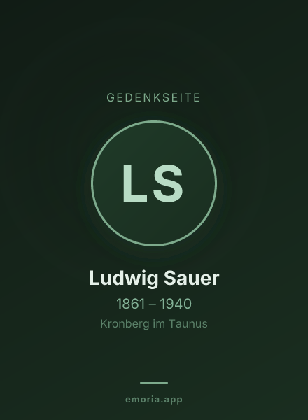 Gedenkportrait von Ludwig Sauer