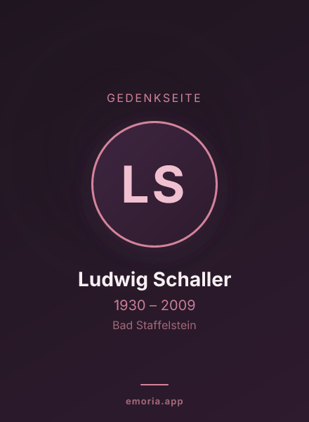 Gedenkportrait von Ludwig Schaller