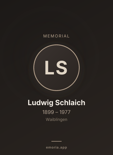 Memorial portrait of Ludwig Schlaich