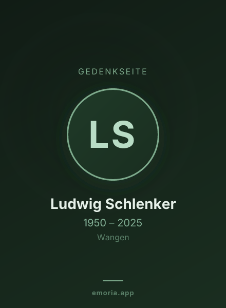 Gedenkportrait von Ludwig Schlenker