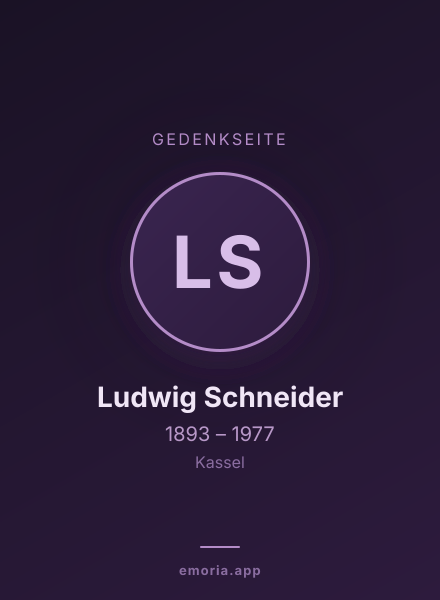 Gedenkportrait von Ludwig Schneider