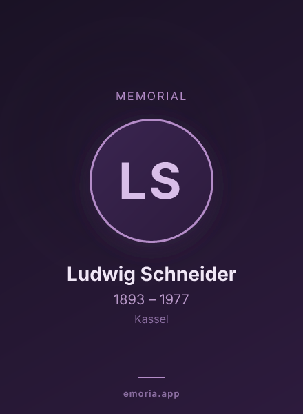 Memorial portrait of Ludwig Schneider
