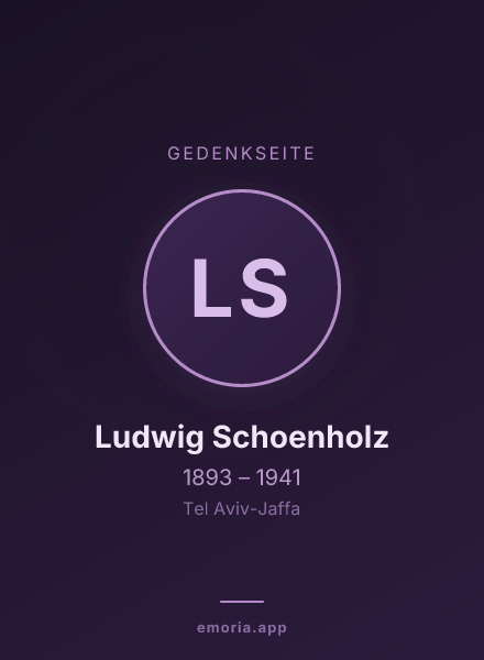 Gedenkportrait von Ludwig Schoenholz