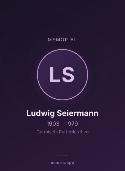 Memorial portrait of Ludwig Seiermann