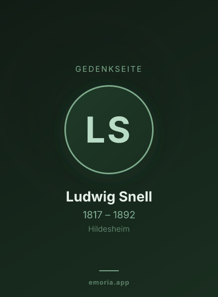 Gedenkportrait von Ludwig Snell