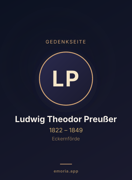 Gedenkportrait von Ludwig Theodor Preußer