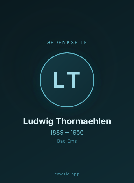 Gedenkportrait von Ludwig Thormaehlen