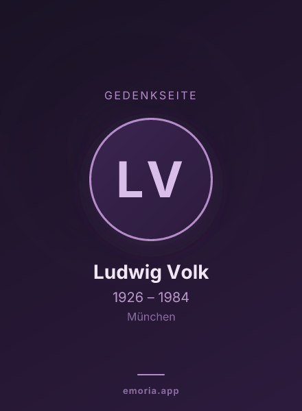 Gedenkportrait von Ludwig Volk