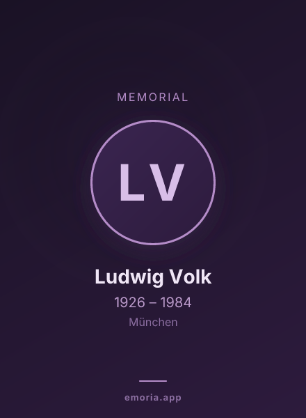 Memorial portrait of Ludwig Volk