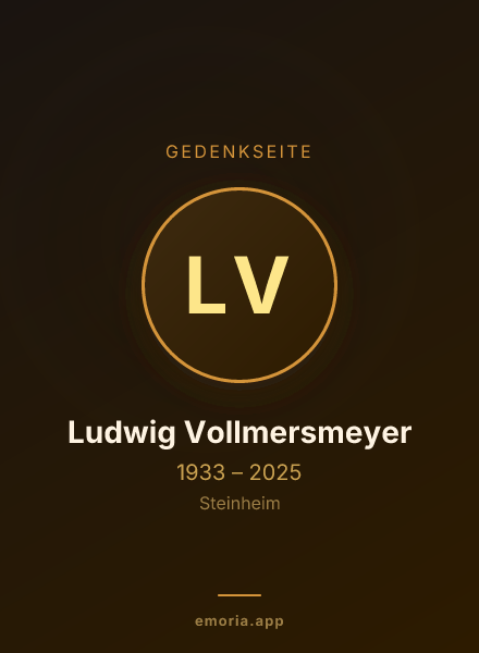 Gedenkportrait von Ludwig Vollmersmeyer