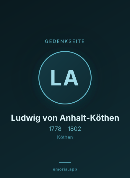 Gedenkportrait von Ludwig von Anhalt-Köthen