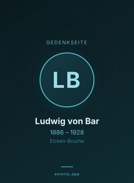 Gedenkportrait von Ludwig von Bar