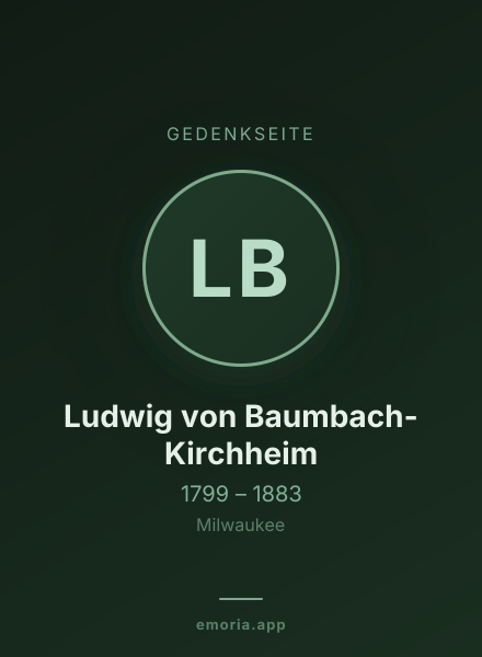 Gedenkportrait von Ludwig von Baumbach-Kirchheim