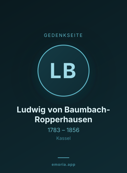 Gedenkportrait von Ludwig von Baumbach-Ropperhausen