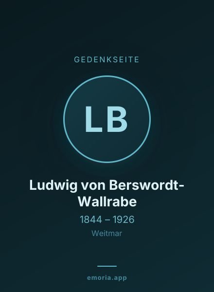 Gedenkportrait von Ludwig von Berswordt-Wallrabe