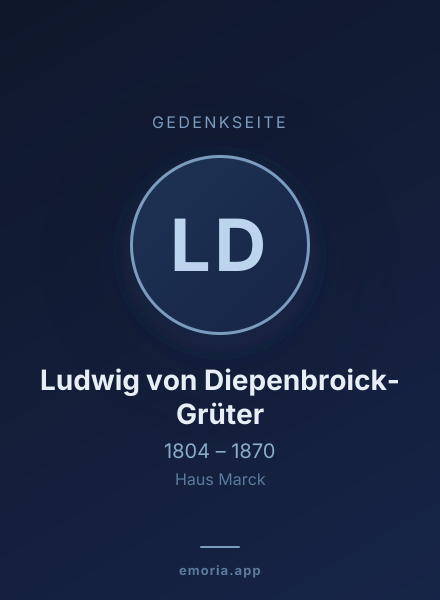 Gedenkportrait von Ludwig von Diepenbroick-Grüter