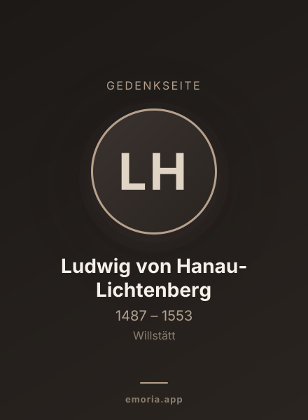 Gedenkportrait von Ludwig von Hanau-Lichtenberg