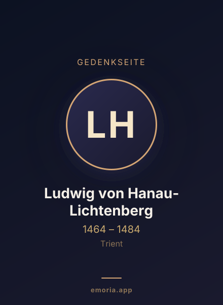 Gedenkportrait von Ludwig von Hanau-Lichtenberg