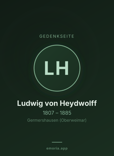 Gedenkportrait von Ludwig von Heydwolff
