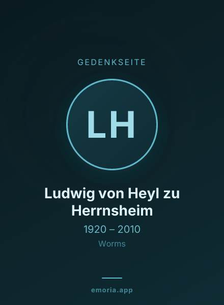 Gedenkportrait von Ludwig von Heyl zu Herrnsheim