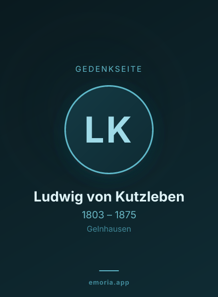 Gedenkportrait von Ludwig von Kutzleben