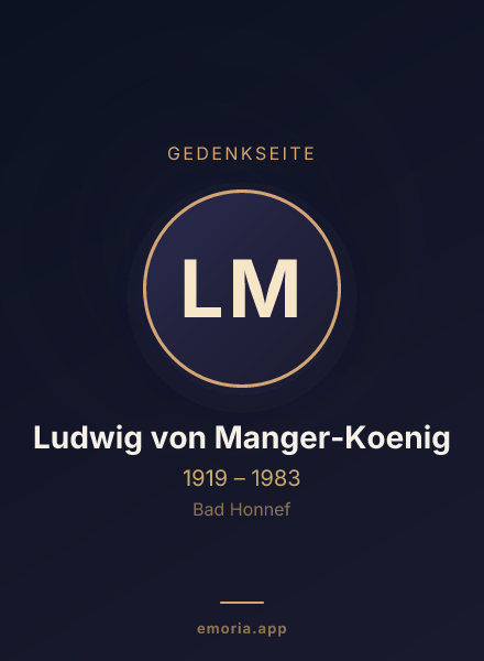 Gedenkportrait von Ludwig von Manger-Koenig