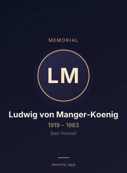 Memorial portrait of Ludwig von Manger-Koenig