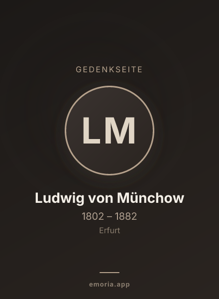 Gedenkportrait von Ludwig von Münchow