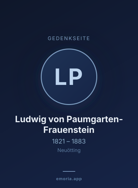 Gedenkportrait von Ludwig von Paumgarten-Frauenstein