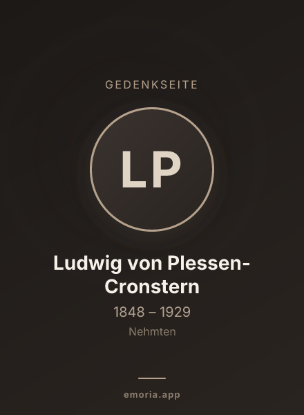Gedenkportrait von Ludwig von Plessen-Cronstern