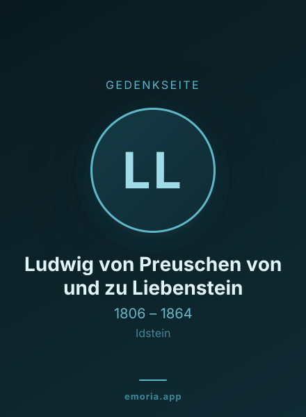 Gedenkportrait von Ludwig von Preuschen von und zu Liebenstein