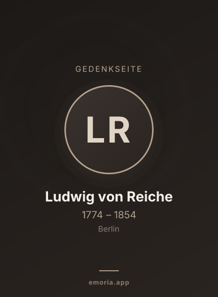 Gedenkportrait von Ludwig von Reiche