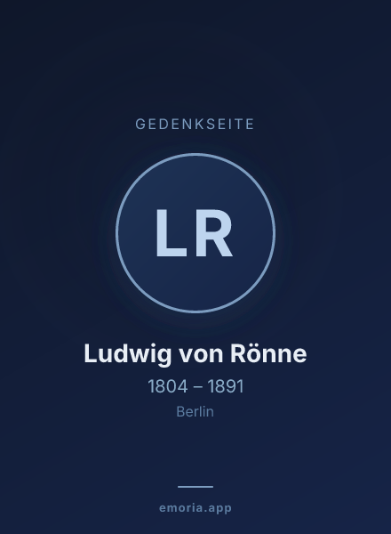 Gedenkportrait von Ludwig von Rönne