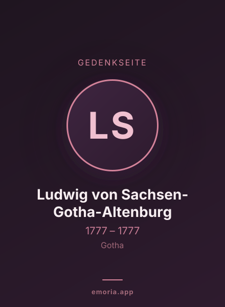 Gedenkportrait von Ludwig von Sachsen-Gotha-Altenburg