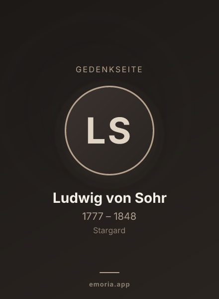 Gedenkportrait von Ludwig von Sohr