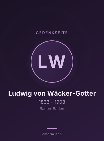 Gedenkportrait von Ludwig von Wäcker-Gotter
