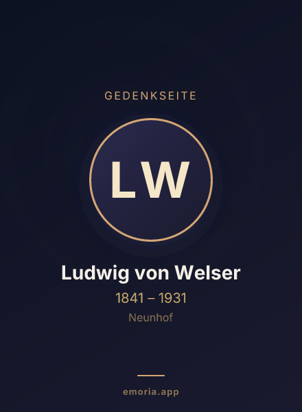 Gedenkportrait von Ludwig von Welser