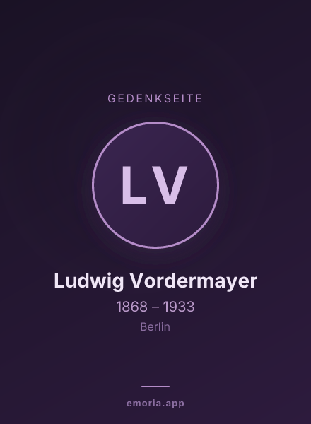 Gedenkportrait von Ludwig Vordermayer