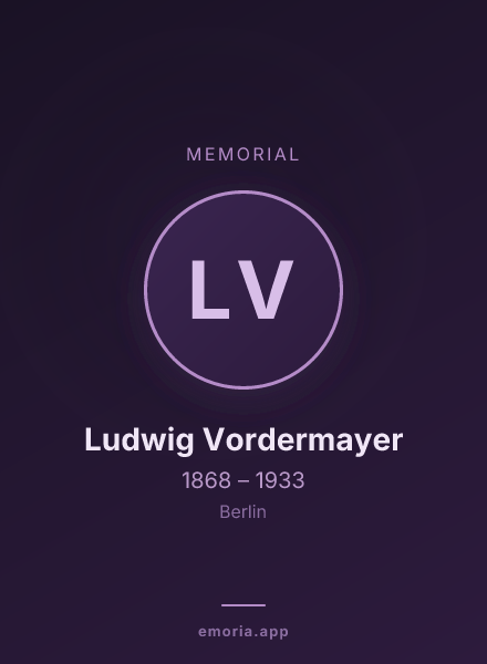Memorial portrait of Ludwig Vordermayer