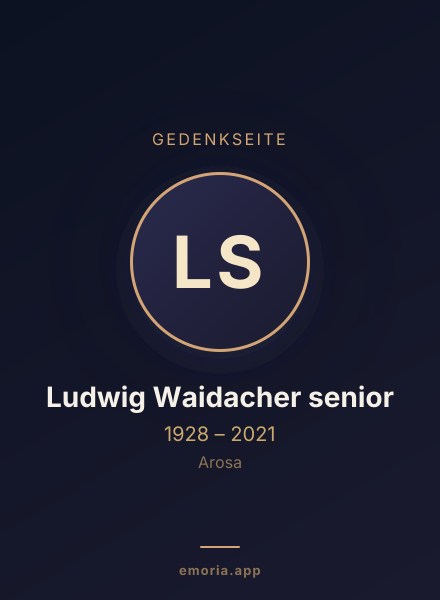 Gedenkportrait von Ludwig Waidacher senior