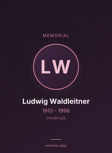 Memorial portrait of Ludwig Waldleitner