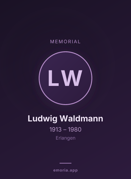 Memorial portrait of Ludwig Waldmann