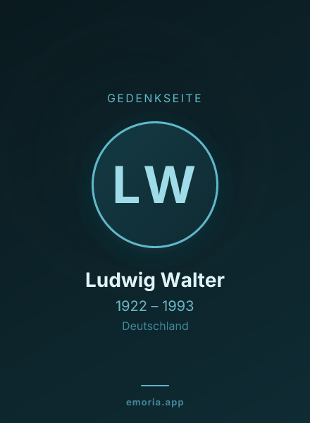Gedenkportrait von Ludwig Walter