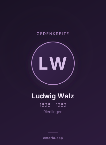 Gedenkportrait von Ludwig Walz