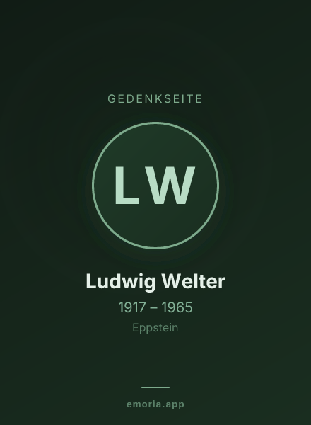Gedenkportrait von Ludwig Welter